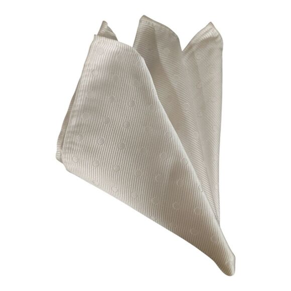 ALLURE MEN'S MULTI-DOT POCKET SQUAR DIAMOND WHITE. - Picture 2 of 3